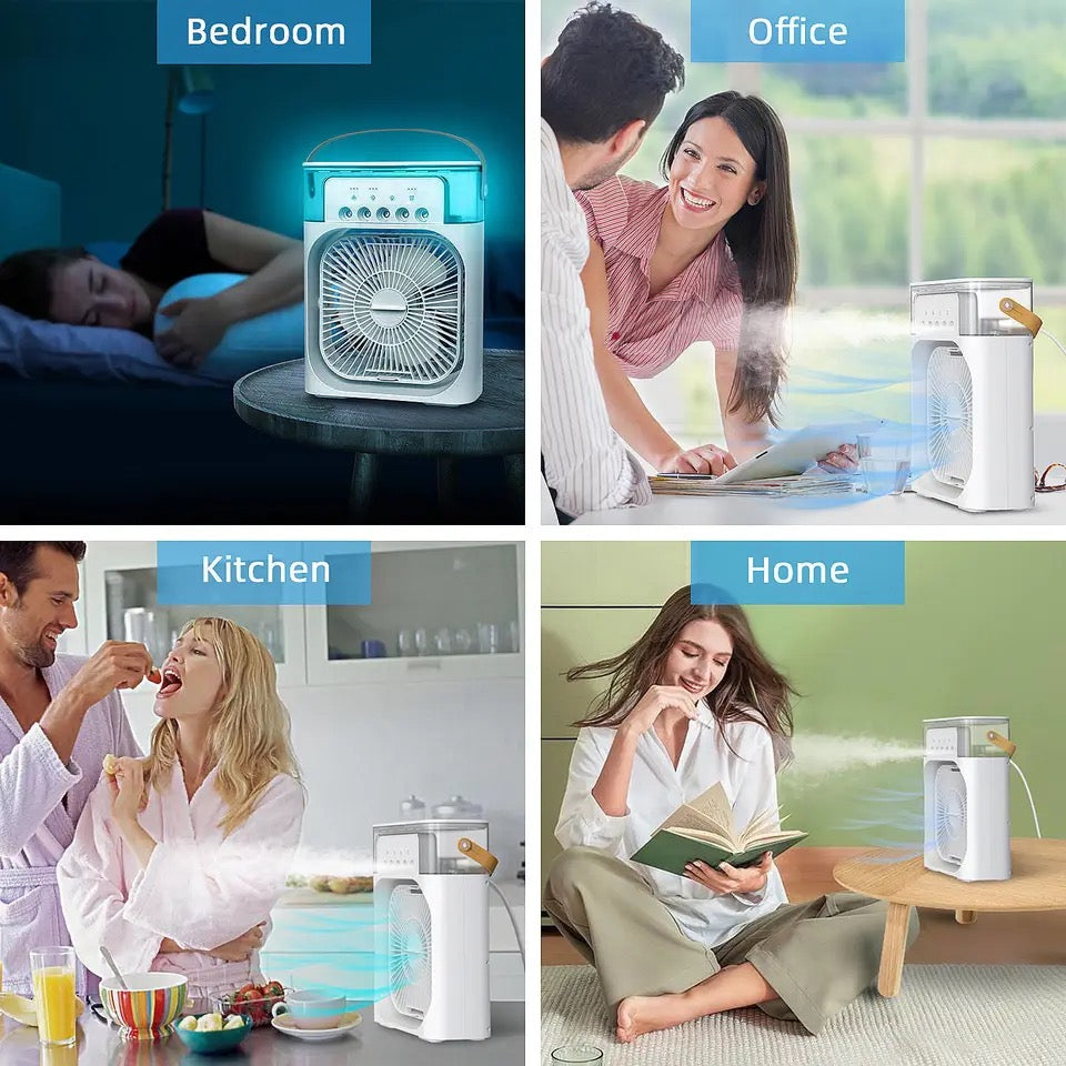 Humidifier Cooling Fan, Personal Evaporative Air Cooler Fan, Mini Air Freshner Cooling Fan, Water Mist Humidification Fan, 3 In 1 Portable Fan Air Conditioner, Desktop Electric Fan Air Cooler, 7 Colors LED Light Humidifier, USB Powered Mini AC Humidifier Cooling Fan, Personal Evaporative Air Cooler Fan, Mini Air Freshner Cooling Fan, Water Mist Humidification Fan, 3 In 1 Portable Fan Air Conditioner, Desktop Electric Fan Air Cooler, 7 Colors LED Light Humidifier, USB Powered Mini AC